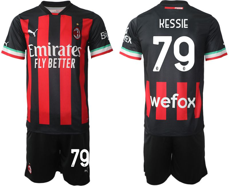 Men 2022-2023 Club Ac Milan home black #79 Soccer Jersey